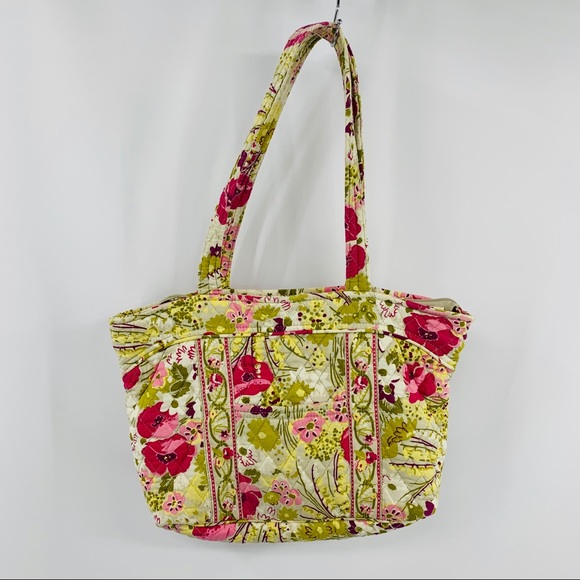 Vera Bradley Handbags - Vera Bradley Olive Green & Pink Floral Tote